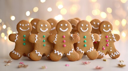 Playful Gingerbread Men Cookies Creating a Cheerful Christmas Scene