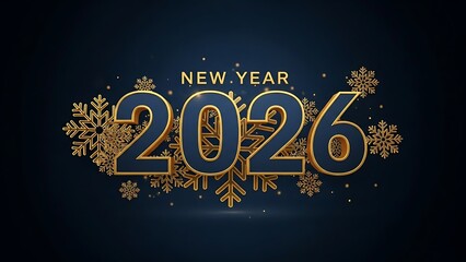 New Year 2026 gold snowflake design for celebration and festive occasions