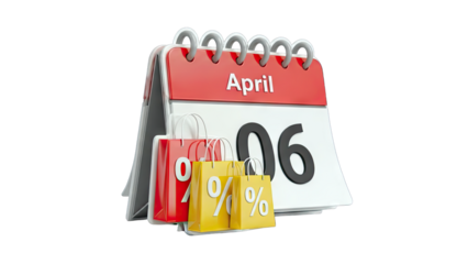 Shopping Bags with Calendar: April 6th Sale