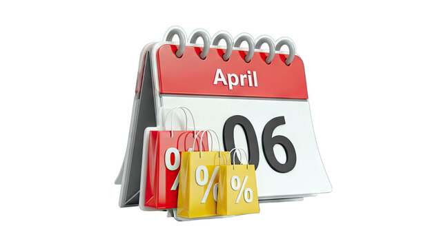 Shopping Bags with Calendar: April 6th Sale