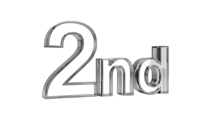 Silver 2nd Text on White Background