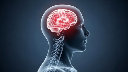 Illuminated human brain anatomy