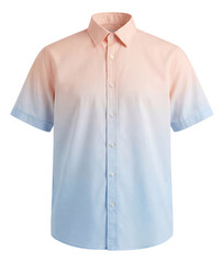 Short-sleeve shirt featuring a soft pastel gradient and a classic collar.