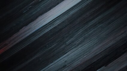 Angled dark brushstrokes of gray and blue create an abstract textured surface