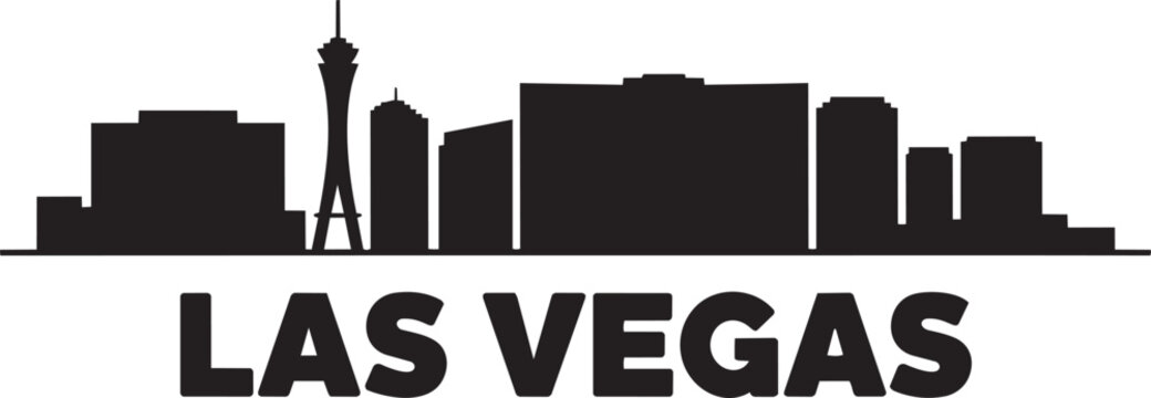 Las vegas cityscape outline icon clean modern skyline illustration black on transparent background