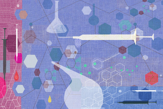 medical research, syringe and vaccines