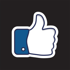 Thumbs Up Like Button Icon for Social Media