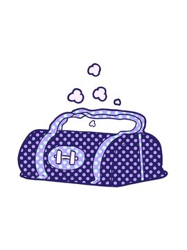 jiggle motion animation of cartoon gym bag