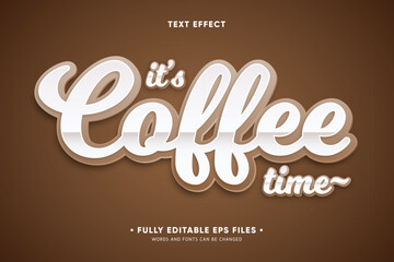 Brown background with white coffee time text