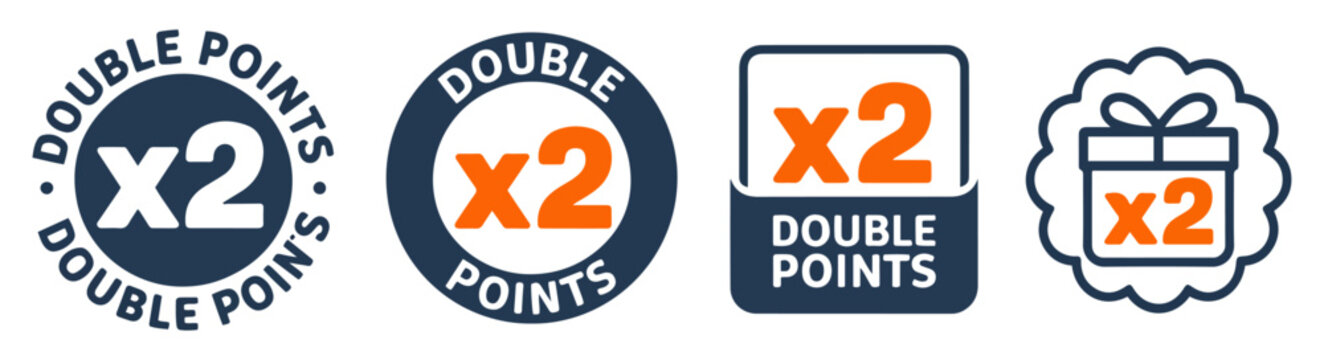 double reward points promo icon set