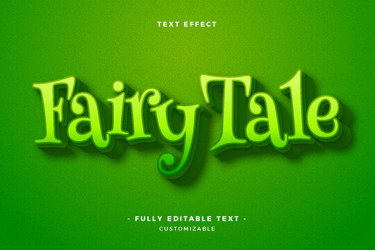 Vibrant green background with fairy tale text in bold fantasy font - Powered by Adobe