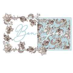 bonjour slogan with oriental flowers  © sevde