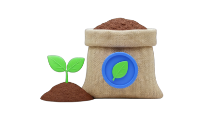 Sprout Growing Near Soil Bag - Sustainable Agriculture Concept