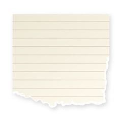 A digital illustration of a piece of lined paper with torn edges, suitable for notes or reminders