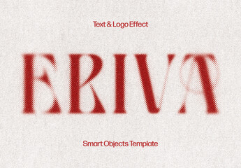 Blur Halftone Text Effect Mockup