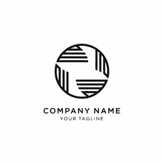 Fototapeta premium Modern Abstract Circular Logo Design with Geometric Elements.