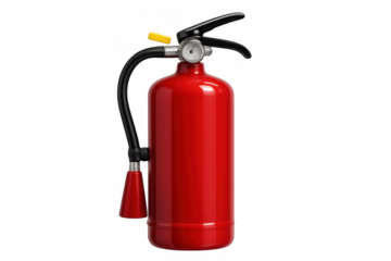 Red fire extinguisher providing emergency safety and protection against fire hazards, essential equipment for prevention