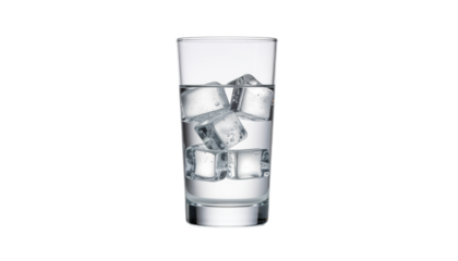 Glass of water with ice cubes 