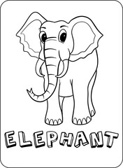 Obraz premium Elephant ABC Animal Colouring Page