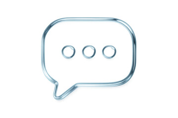 Fototapeta premium Modern transparent glass chat bubble emoji icon featuring subtle gradients and refractions ideal for contemporary social media interface designs