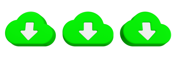 download cloud 3d rendering icon green color