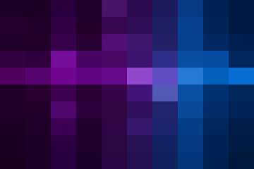 Obraz premium Abstract pixel mosaic background with dynamic blue and purple color transition, creating a digital art pattern for modern design
