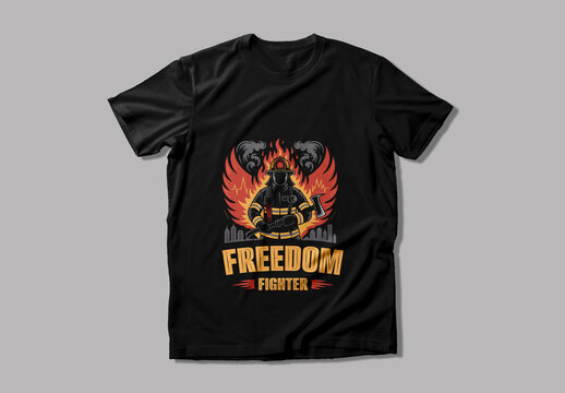 Firefighter Hero T Shirt Design Layout