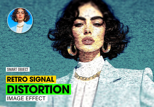 Retro Signal Distortion Image Effect Template