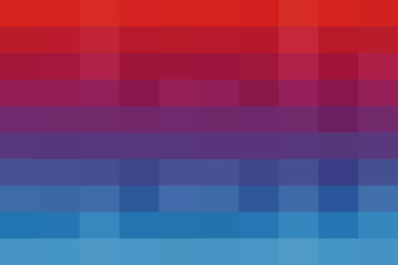 Obraz premium Red to blue horizontal pixel gradient pattern abstract background texture design with geometric block elements and vibrant color transition