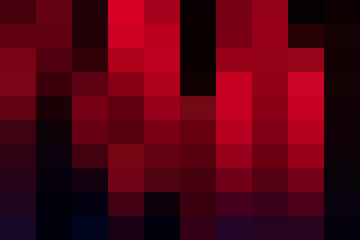 Abstract red and deep burgundy pixel mosaic background pattern with geometric square shapes creating a modern digital art texture and gradient