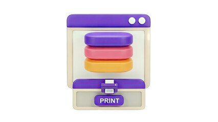 3D Printer Printing Colorful Layers on White Background