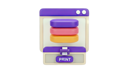 3D Printer Printing Colorful Layers on White Background