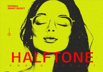 Dots Print Photo Effect Mockup