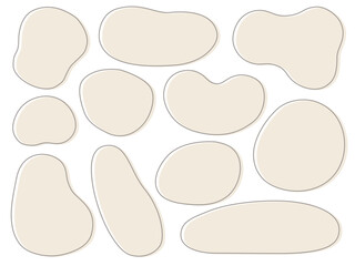 ベージュのふにゃふにゃのゆるいフレームのセット