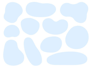 水色のふにゃふにゃのゆるいフレームのセット