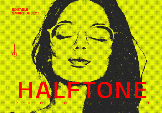 Dots Print Photo Effect Mockup