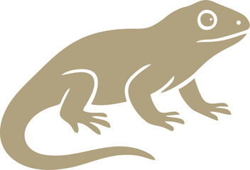 Obraz premium gold chameleon silhouette