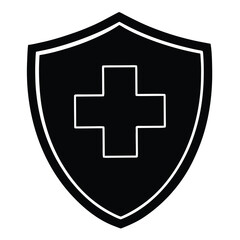 Fototapeta premium medical shield vector on white background