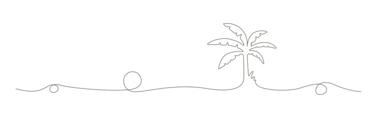  tropical banana tree Vector single line art illustration design