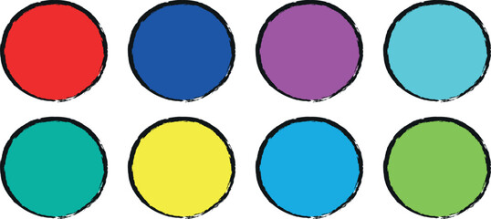 Vibrant Collection of Abstract Grunge Brush line Circle Template Backgrounds Featuring Smooth Color Transitions and Artistic Vector Texture Effects