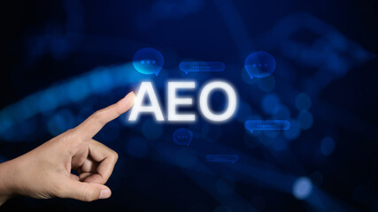 AEO Authorized Economic Operator Futuristic Digital Interface Touch Screen