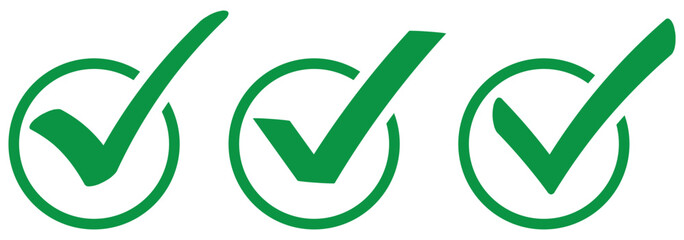 Hand drawing green tick mark icon on white background. Digital hand drawing check mark vector set. Creative vector tick mark icon set. © Mr. 786