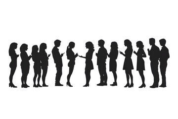 Silhouette Embrace: A poignant silhouette captures a diverse crowd absorbed in their personal devices. A silent commentary on modern interactions. 