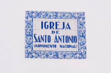 cartel de calle en Algarve, Portugal