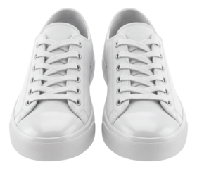 Low-top white canvas sneakers featuring a rubber toe cap and flat sole.