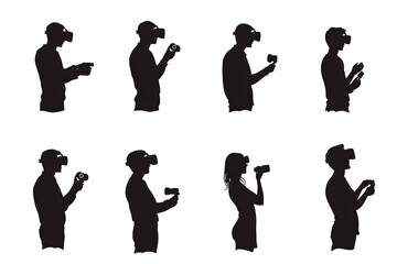 Immersive Tech Demo: A person in silhouette engaging with a virtual reality experience, the scene highlighting the cutting-edge technology and entertainment.