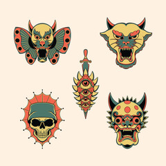 old school tattoo design vector illustration 