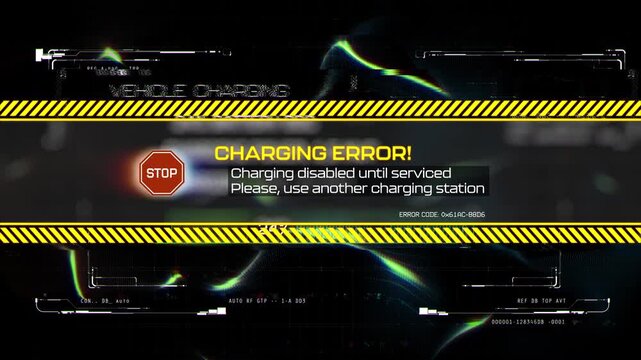 EV dashboard interface indicating charging failure and disabled status
