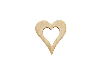 wooden heart isolated on white