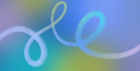 Cool tone vibrant abstract hand drawn swirl loop line art background modern liquid gradient with grainy noise poster